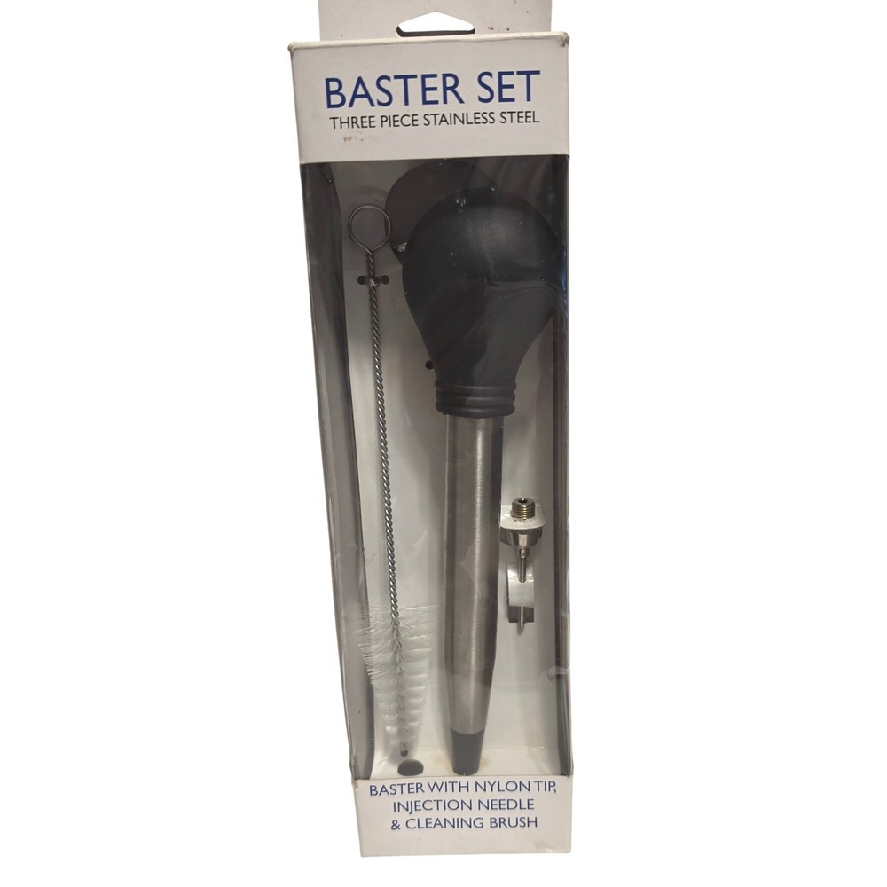 Amco Houseworks Stainless‎ Steel Baster Set with Injection Needle 10961 New